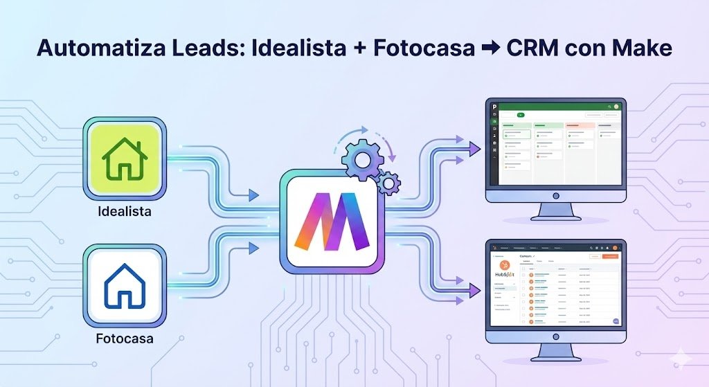 Cómo conectar Idealista y Fotocasa con tu CRM usando Make